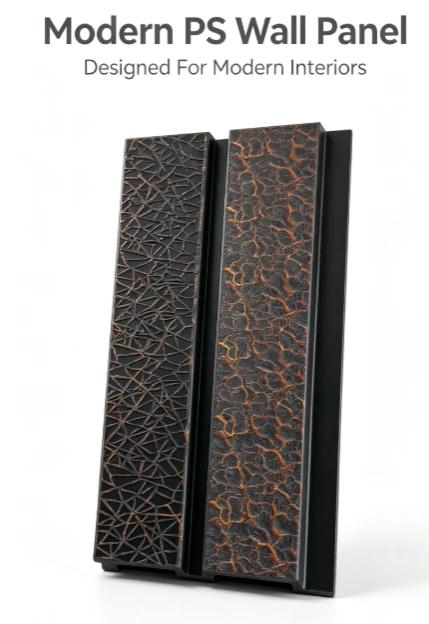 Antique Crack Texture PS Fluted Wall Panel high quality