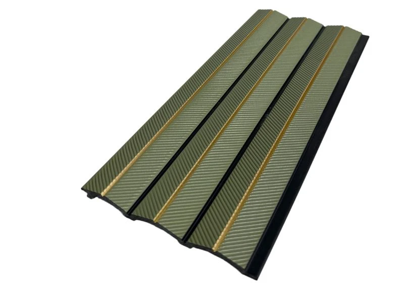 Groen gecanneleerd PS-wandpaneel voor interieurdecoratie