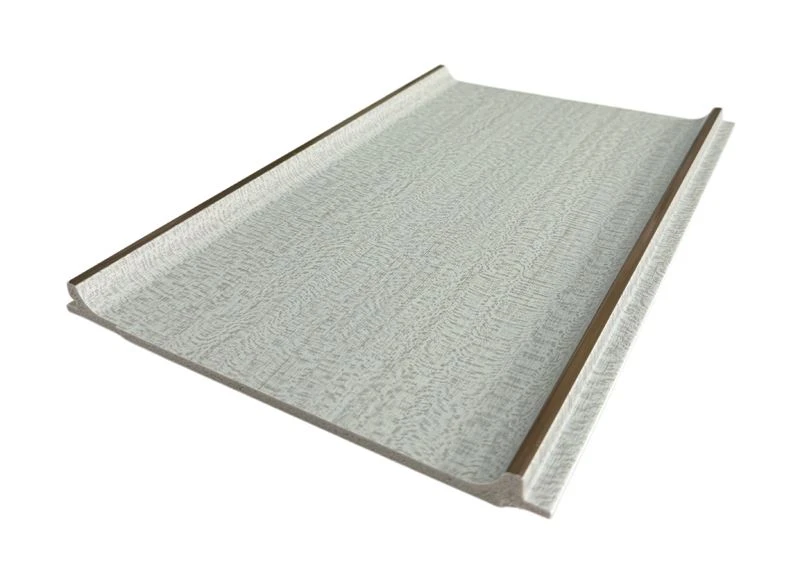Lichte linnen textuur champagne trim wandpaneel