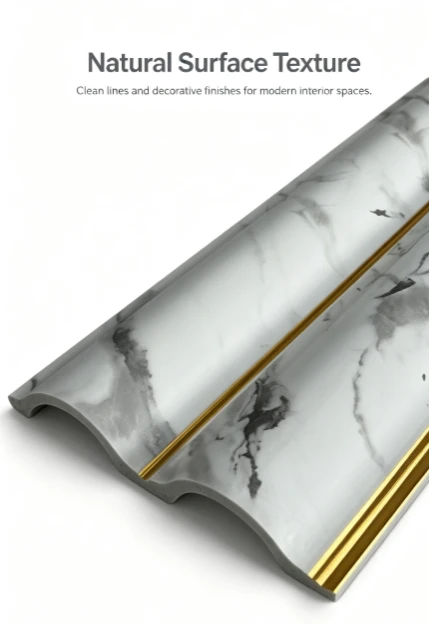 Marble Gold Inlay PS Fluted Wall Panel high quality